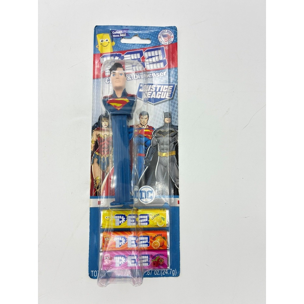 New Justice League Superman DC Comics Pez Dispenser & Candy